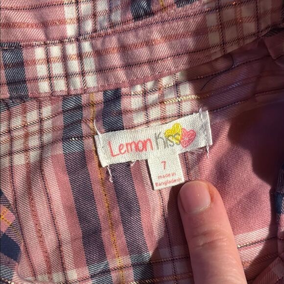 NWT Plaid Pink Kids Shirt and sweater set - Picture 2 of 12